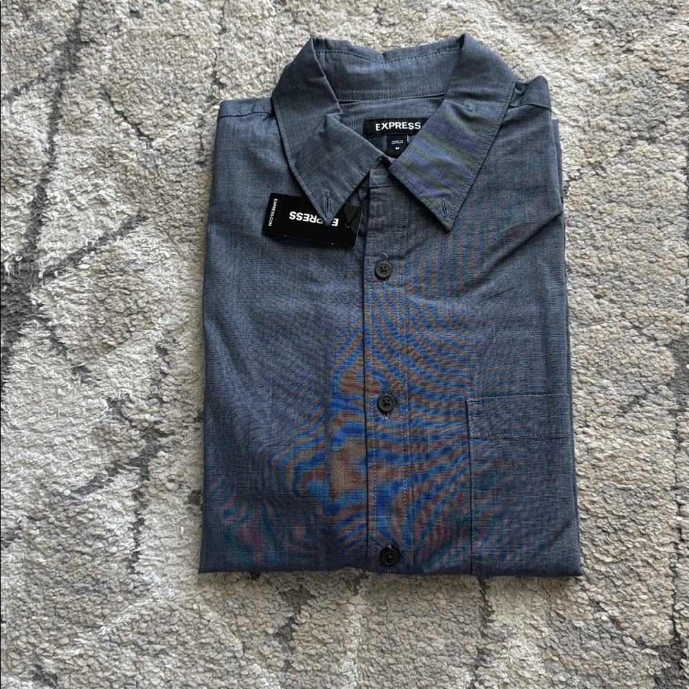 Express Men's Charcoal Button Down Shirt